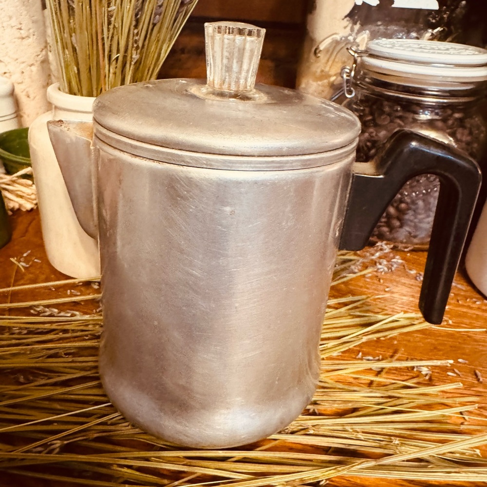 VTG Century 5 cup Aluminum Ware USA Glass knob Camping Coffee Percolator